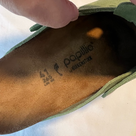 SOLD ~ Birkenstock x Anthropology Green Tea Green Boston Papillio Chunky Clog - Picture 8 of 10